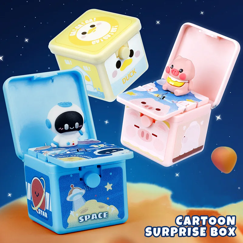 Cartoon Cute Astronaut Pop-Out Surprise Box Keychain Pendant Creative Exquisite 3D Bag Charm Decompression Children's Toys