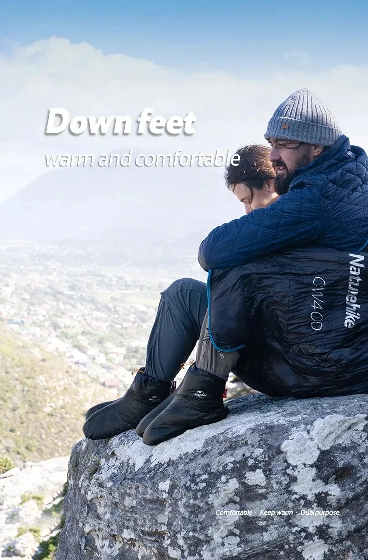 Naturehike Winter Warme Daunenschuhüberzüge für Outdoor -15°C ℃ ~0 ℃ Wasserdichte Winddichte Gänse- und Entendaunen Thermische Fußabdeckung Unisex Daunenstiefel – Detail 1