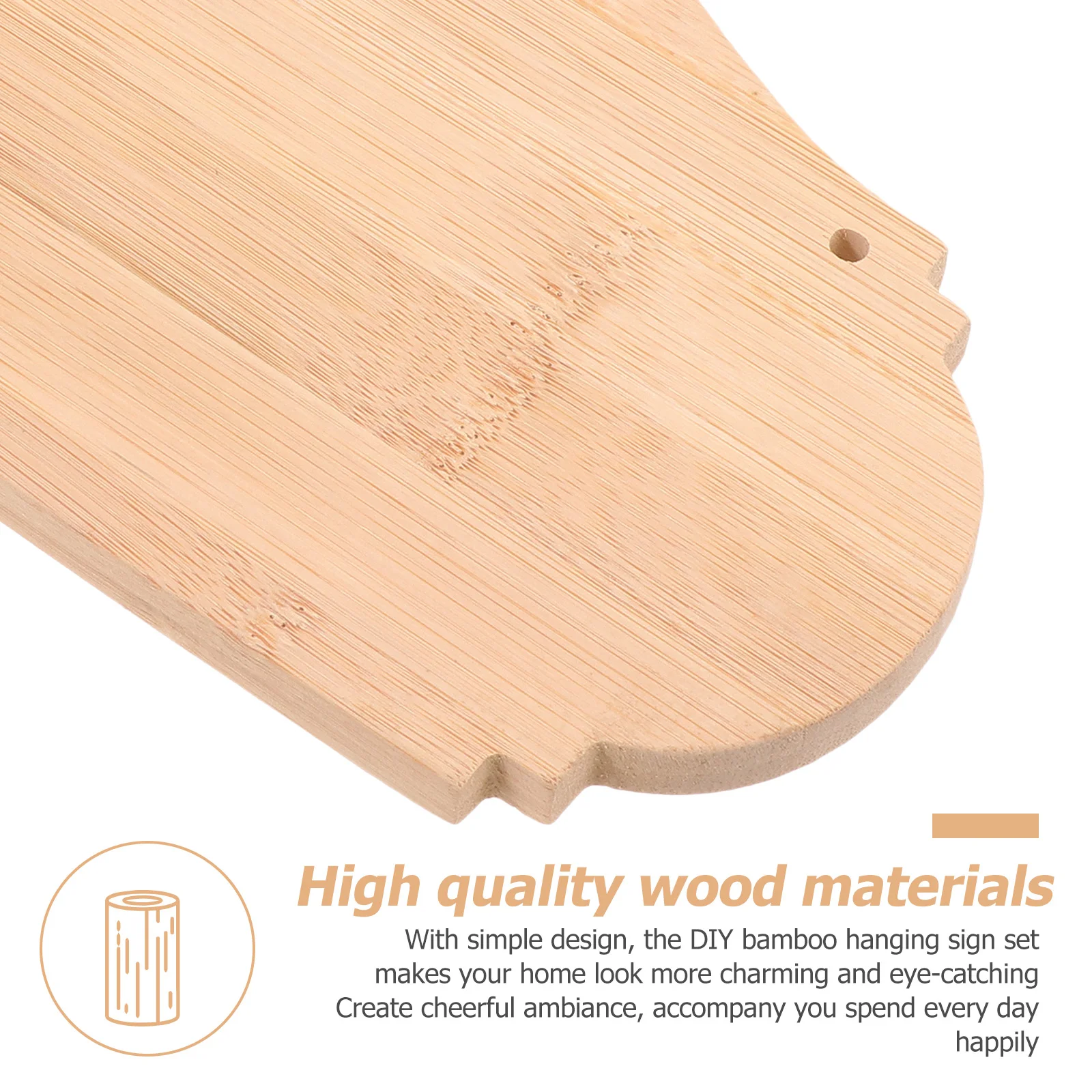 

2 Pcs Bamboo and Wood Door Sign Plate Blank Board Plaque Plaques Hanging Plates Tags Card