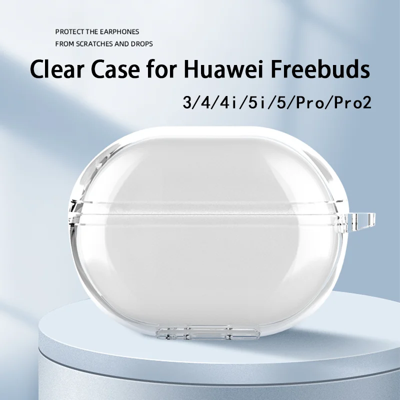 Transparent Earphone Case For Huawei Freebuds 5i 4i Pro Pro2 5 4 3 Clear TPU Shockproof Protective Cover Shell Earbuds Sleeve