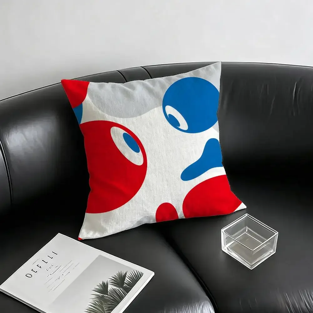 Expo Mascot Myaku-Myaku Cushion Cover Natural Linen Pillowcase Set, All-in-One Decor for Sofa, Bedroom & Chair