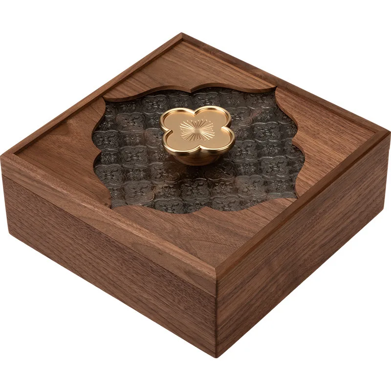 

Household living room coffee table wooden dried fruit plate, light luxury high-end nut plate, high-end exquisite