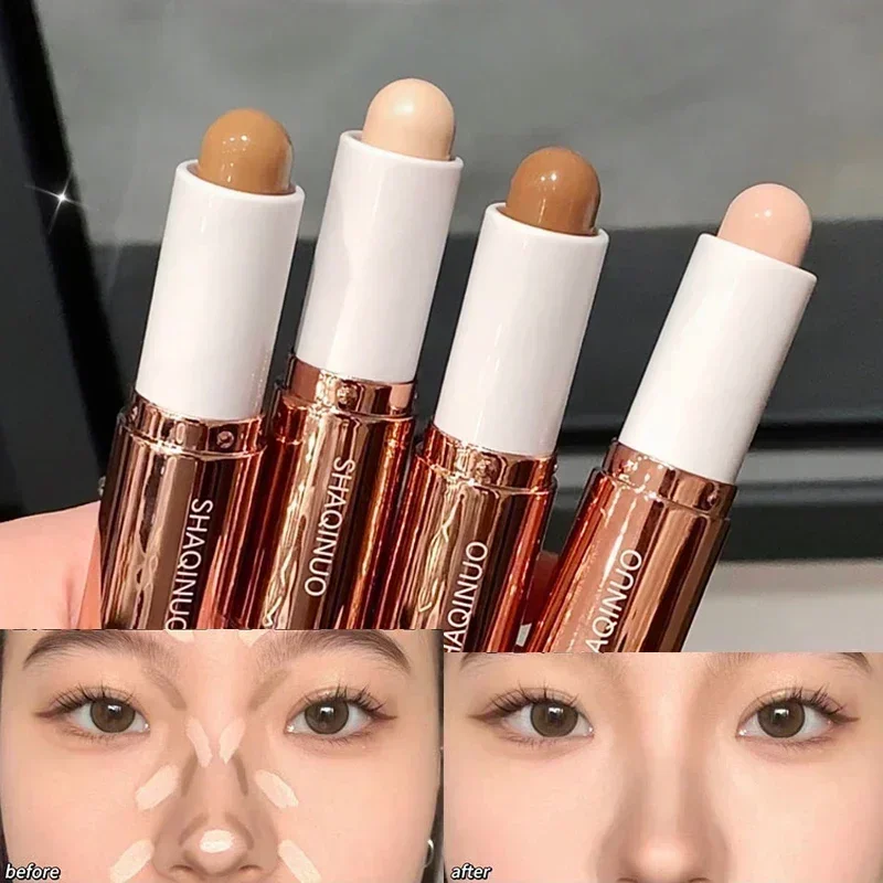 2 IN 1 คุณภาพสูงแต่งหน้า Base Foundation Stick สําหรับ Face Bronzer สําหรับคอนซีลเลอร์ใบหน้า Contouring Beauty ผู้หญิงเครื่องสําอาง
