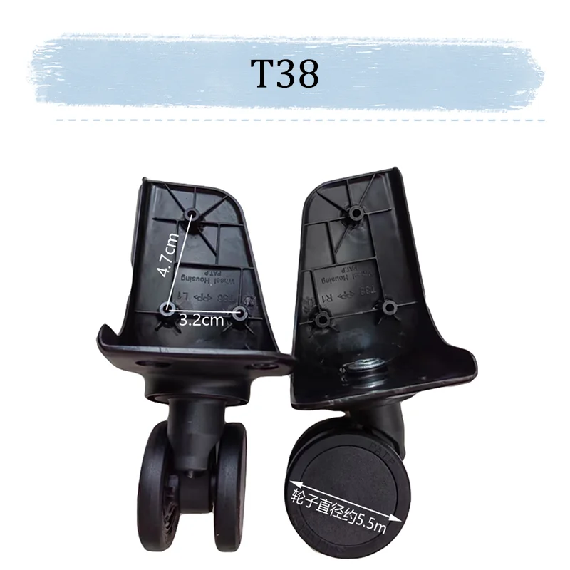 For SJTOBOL T38 Universal Wheel Replacement Suitcase Rotating Smooth Silent Shock Absorbing Wheel Accessories Wheels Casters