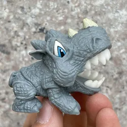 9cm cartoon big tooth rhino action figure doll pvc kids scary lion animal model toy the head can move to bite
