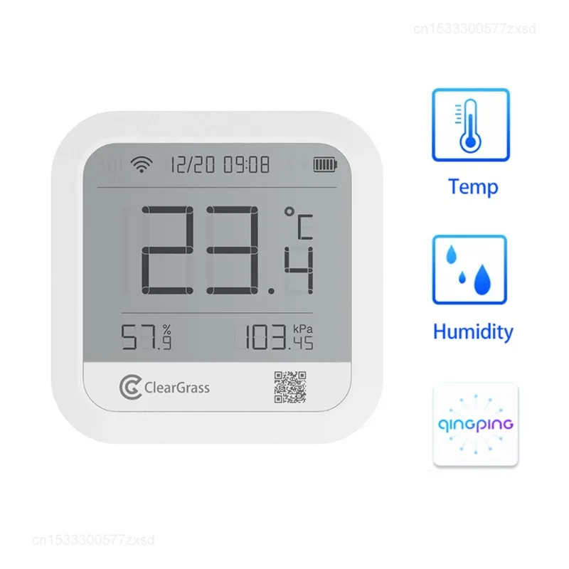 Youpin Qingping Temperature Humidity Sensor Rechargeable Digital Clock Barometer Wifi Control Indoor Remote Monitoring Detector