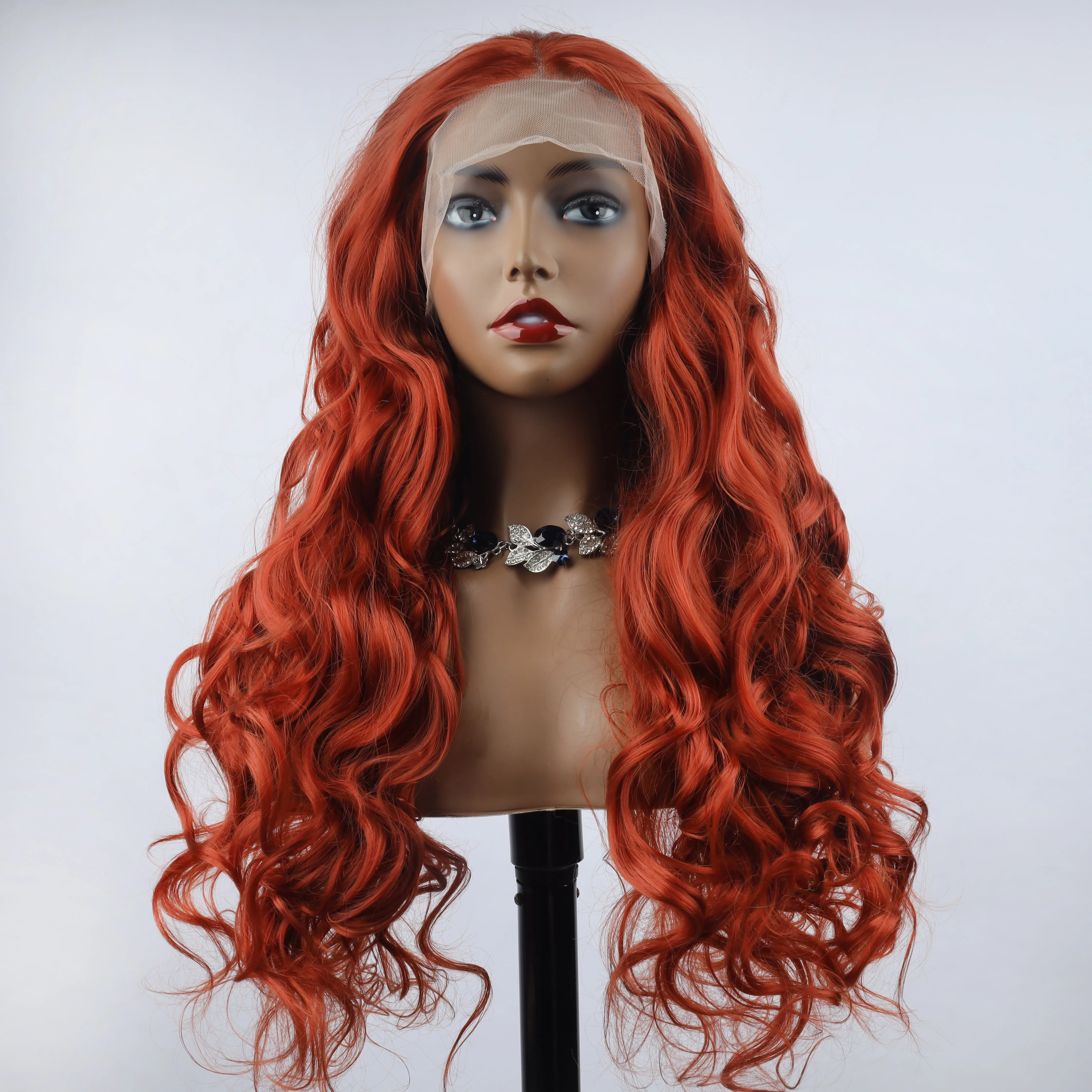 Oley-Perruque Lace Front Synthétique Bouclée Orange pour Femme Noire, Cheveux Cosplay, 13 Bery, Mode, Utilisation 03