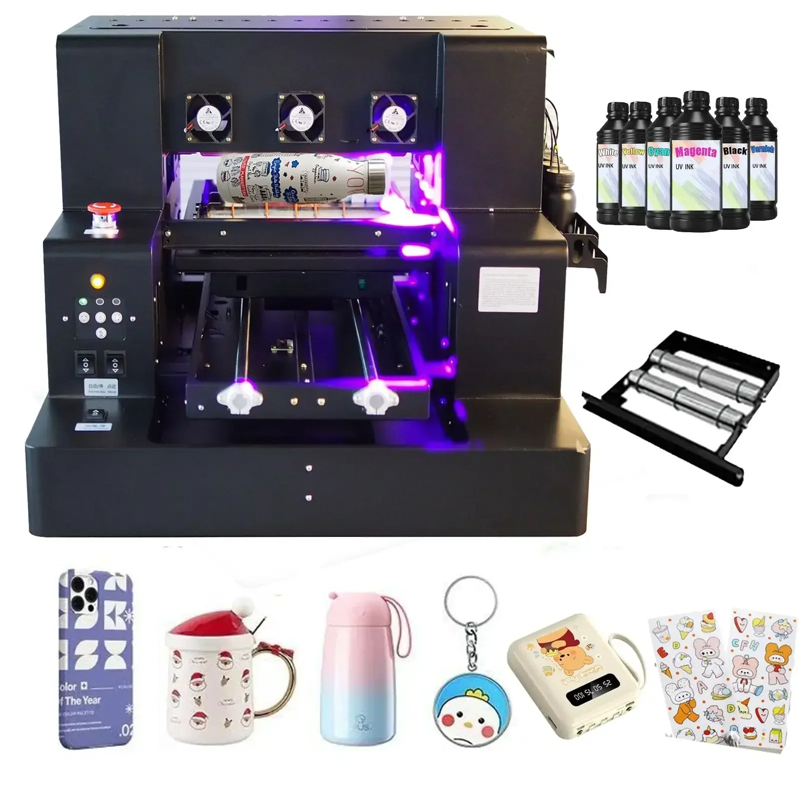 

SIHAO UV Printer A3 DTF UV Printer UV LED Inkjet Printer USB 5760 X 1440dpi with Rotation for Bottles/Paper/Phone Case/PVC