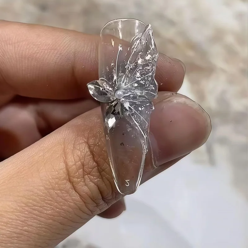 Formy do paznokci żelowych 3D w kształcie motyli i kwiatów, formy silikonowe do żywicy, płatki kwiatów, akcesoria, narzędzia do paznokci, stylizacja paznokci Grace.