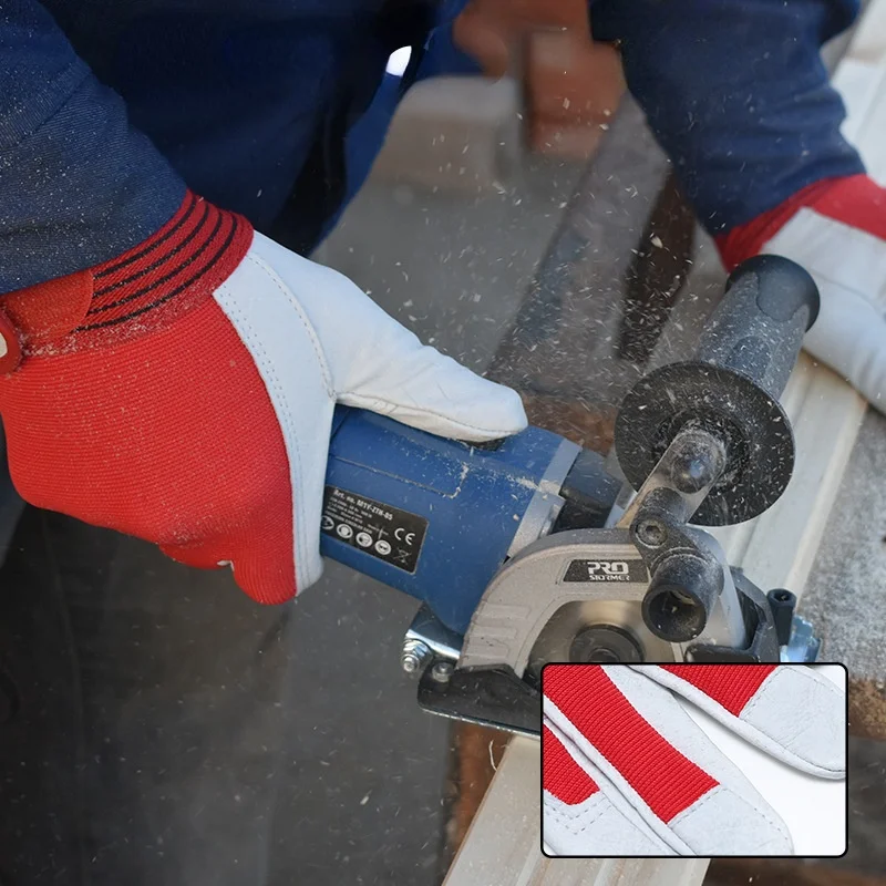 Guantes de trabajo de cuero de piel de cerdo para trabajadores, protección de seguridad para soldadura, guantes resistentes al desgaste para