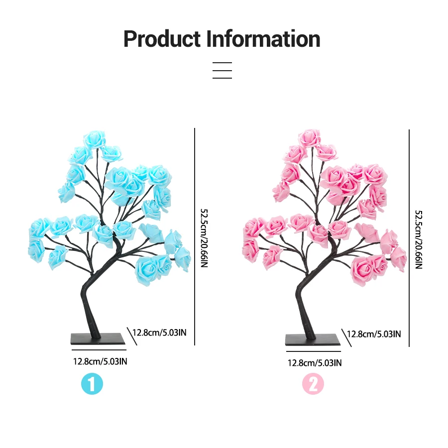Светодиодная настольная лампа с розовым деревом, питание от USB, искусственный цветок, ночник, спальня, гостиная, вечеринка, свадьба, украшение на день Святого Валентина