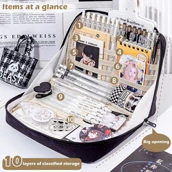 Super Large Capacity Pencil Case Kawaii Canvas 90° Opening High-quality Cosmetic Bag Stationery for Students School Supplies
