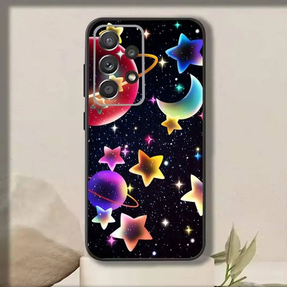 C-Colorful S-Star   Phone Case For Samsung S25,S24,S21,S22,S23,S30,Ultra,S20,Plus,Fe,Note,10,9,5G Black Cover