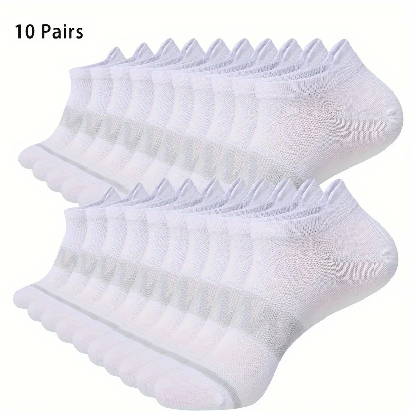 10/ 20 Pairs الجوارب الرجالية الجوارب القصيرة ماصة للعرق ورائحة كرة السلة/الجري جوارب رياضية تنفس شبكة الرجال الجوارب