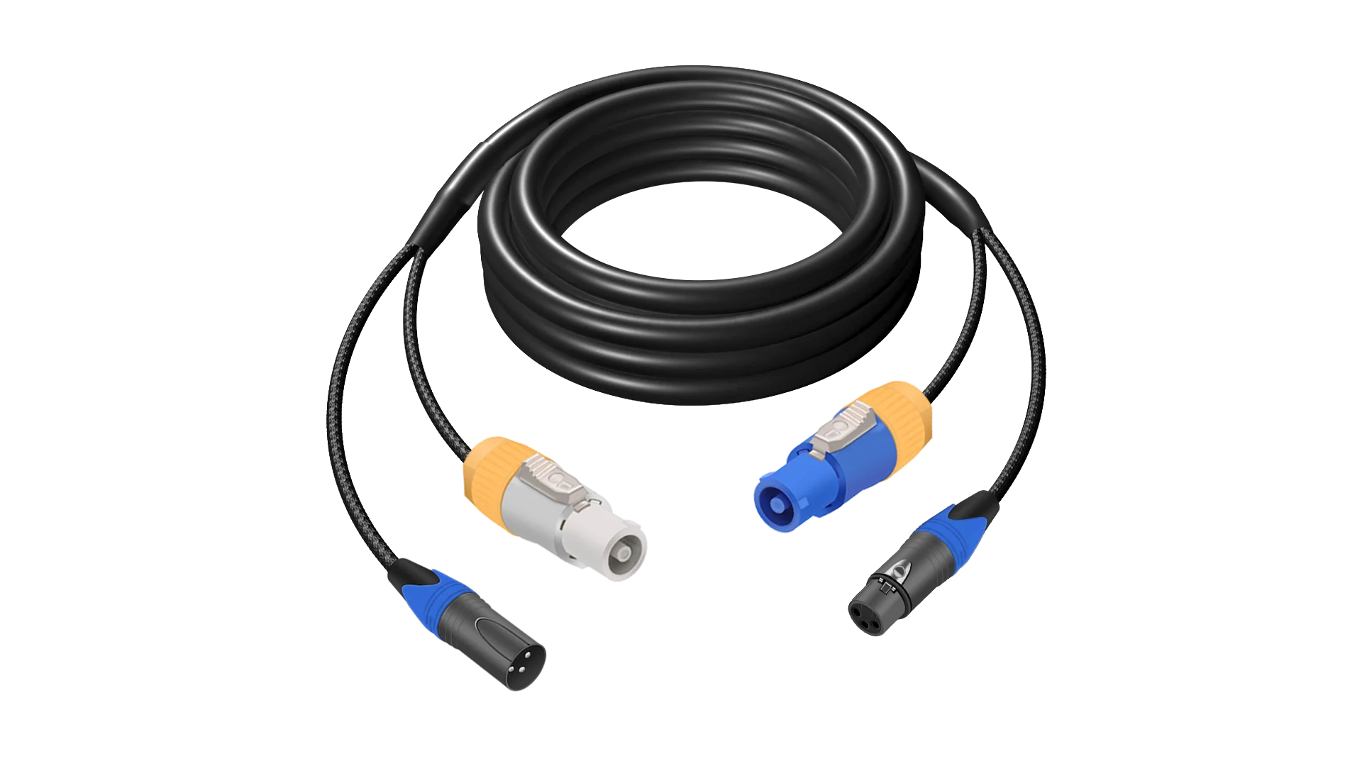1 Stück Powercon DMX-Kombikabel, wasserdichtes 3-poliges PowerCon-Eingang zum Ausgang und XLR-Buchse auf Stecker, Audio-Kombinationskabel für Bühnenbeleuchtung – Detail 3