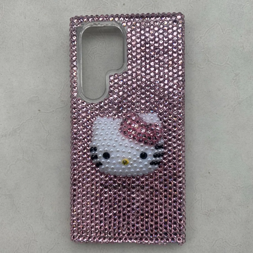 Niedliche Cartoon Sanrio Hello Kitty Blinkende Rosa Diamant-Hülle für Samsung S24 Plus S25 Ultra S25 Edge S23 FE S22 S21 S20 S26 Ultra – Detail 5