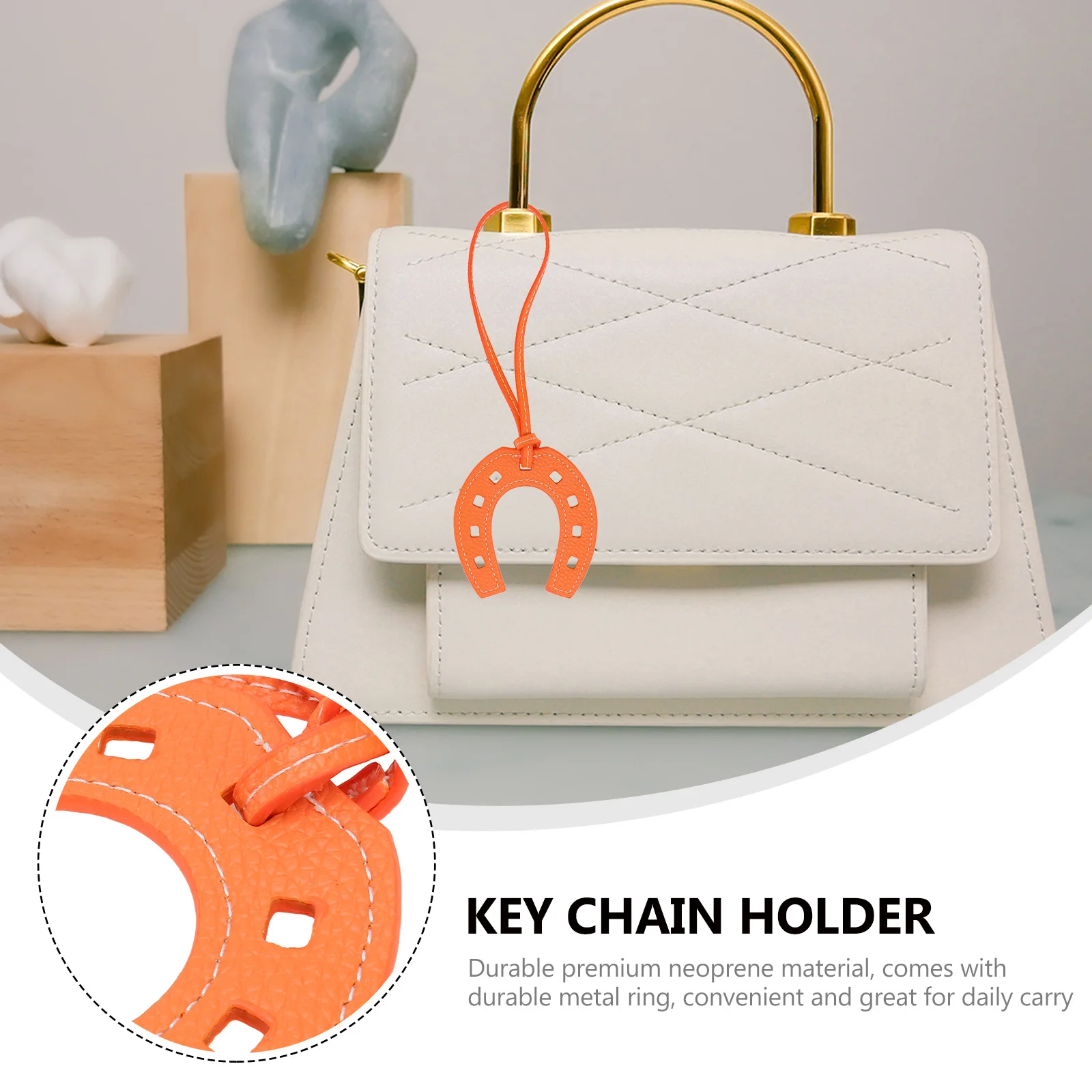 حدوة الحصان سحر بو U على شكل قلادة حقيبة سلسلة مفاتيح معلقة الديكور لحقيبة يد محفظة مجوهرات سحر مفتاح الزخرفية #3