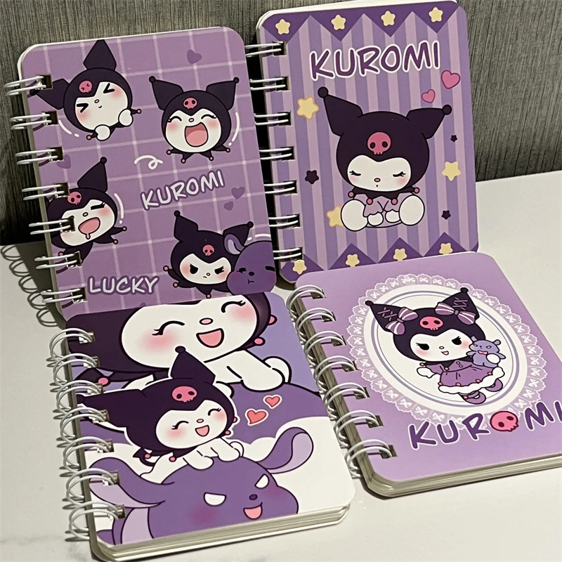 Kawaii Sanrio Notebook Kuromi Portable A7 Coil Account Book Pocket Notepad Cartoon Student Stationery