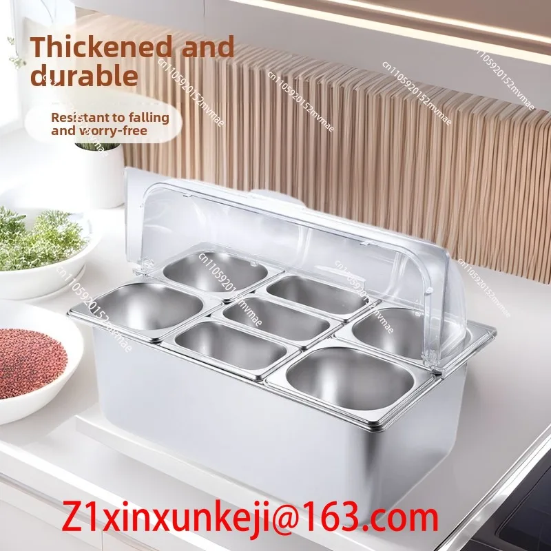 Fresh Lid Seasoning  Commercial Ice Powder Ingredient Stall Small Ingredient Box
