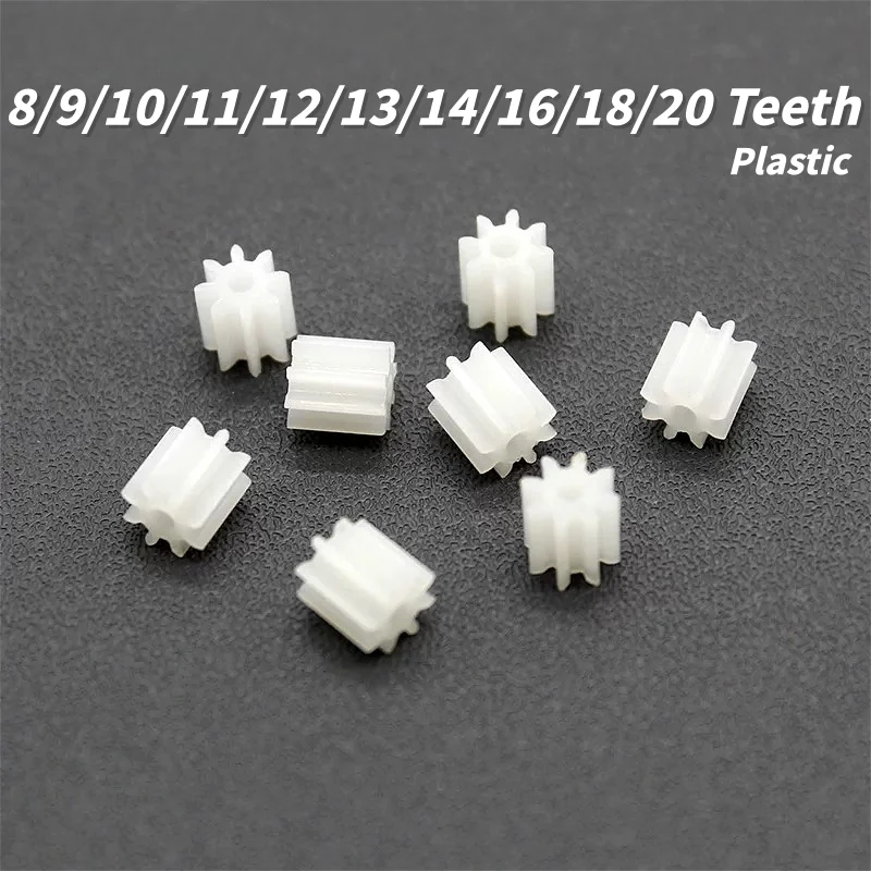 8/9/10/11/12/13/14/16/18/20 Teeth Plastic Shaft Gear Toy Accessories for DIY Car Robot Motor Hole Diameter:2mm