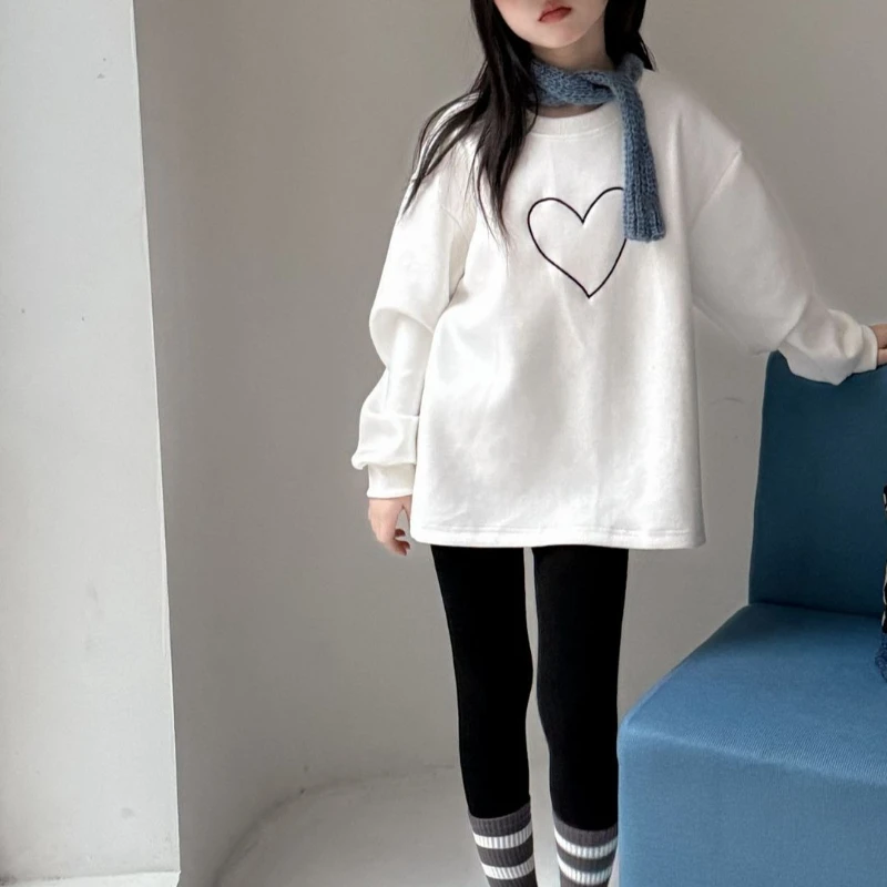 Spring and Autumn Winter Style Girl's Love Letter Long Sleeve T-shirt Women's Treasure Thick Korean Style