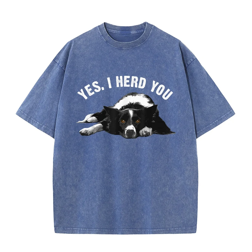 Funny Border Collie Art Men Women Puppy Lovers T-Shirt Harajuku Fashion 한국인 Men's T-Shirts Round Neck Casual Tee Dog Lover