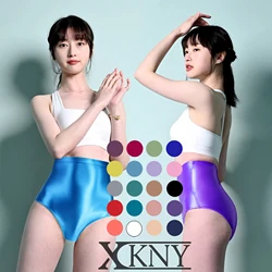 XClocKNYoung satin glossy underpants Silky Solid Bikini super High Waist Tights Underpants Oily swim trunks