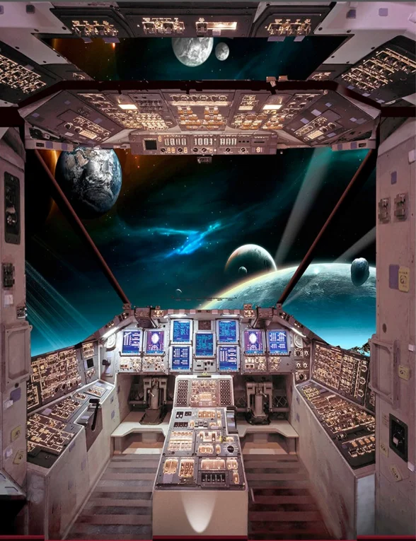 Spaceship Interior Background Futuristic Science Fiction Photography Backdrops Space Station Spacecraft Cabin Baby Photocall