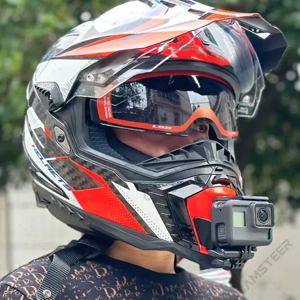 Aluminiowe mocowanie na kask LS2 MX701 do GoPro Hero 12 11 10 Insta360 X4 X3 Ace Pro DJI Action 4 - akcesoria do kamer — zdjęcie produktu 4