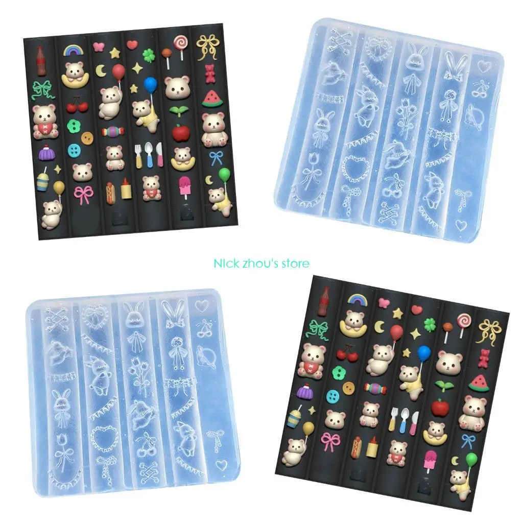 E15E قالب أظافر متعدد الوظائف قالب تزيين الأظافر على شكل حيوان قوالب إكسسوارات الأظافر