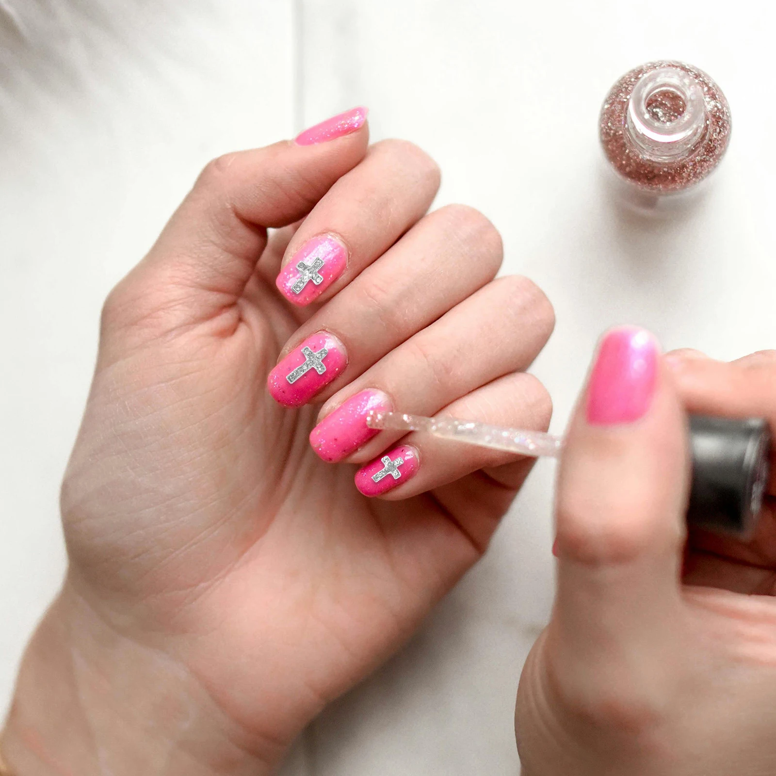 

60 шт., подвески для ногтей из сплава, стразы, 3D принадлежности для дизайна ногтей для акриловых ногтей, маникюрные украшения, подвески-крестики для ногтей