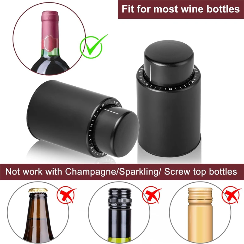 Tappi per bottiglie di vino custode della freschezza a tenuta stagna con sigillo in scala sigillante per vino pompa per vuoto sughero per conserve di amanti del vino