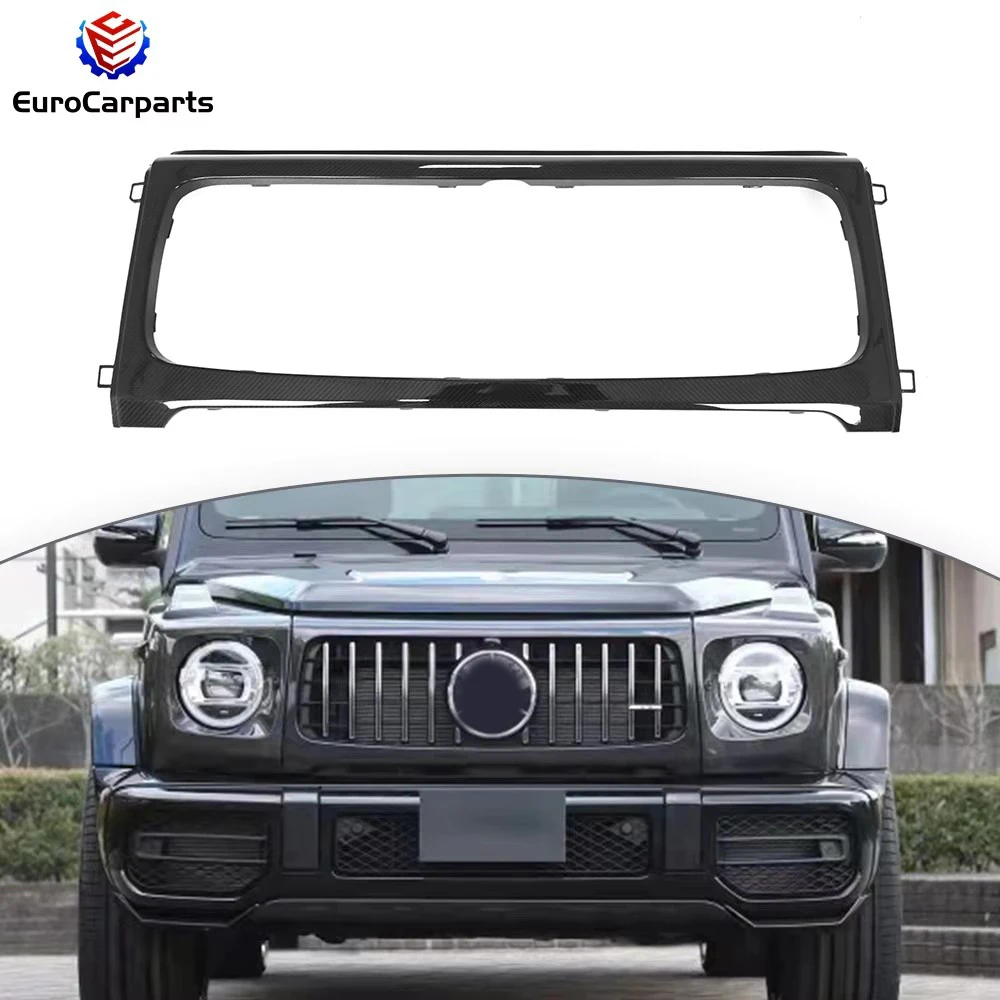 

Front Grille Frame For W464 G Class W463A G500 G550 G350D G63 JC Style Dry Carbon Fiber Material 2019Year Up Front Guard Frame