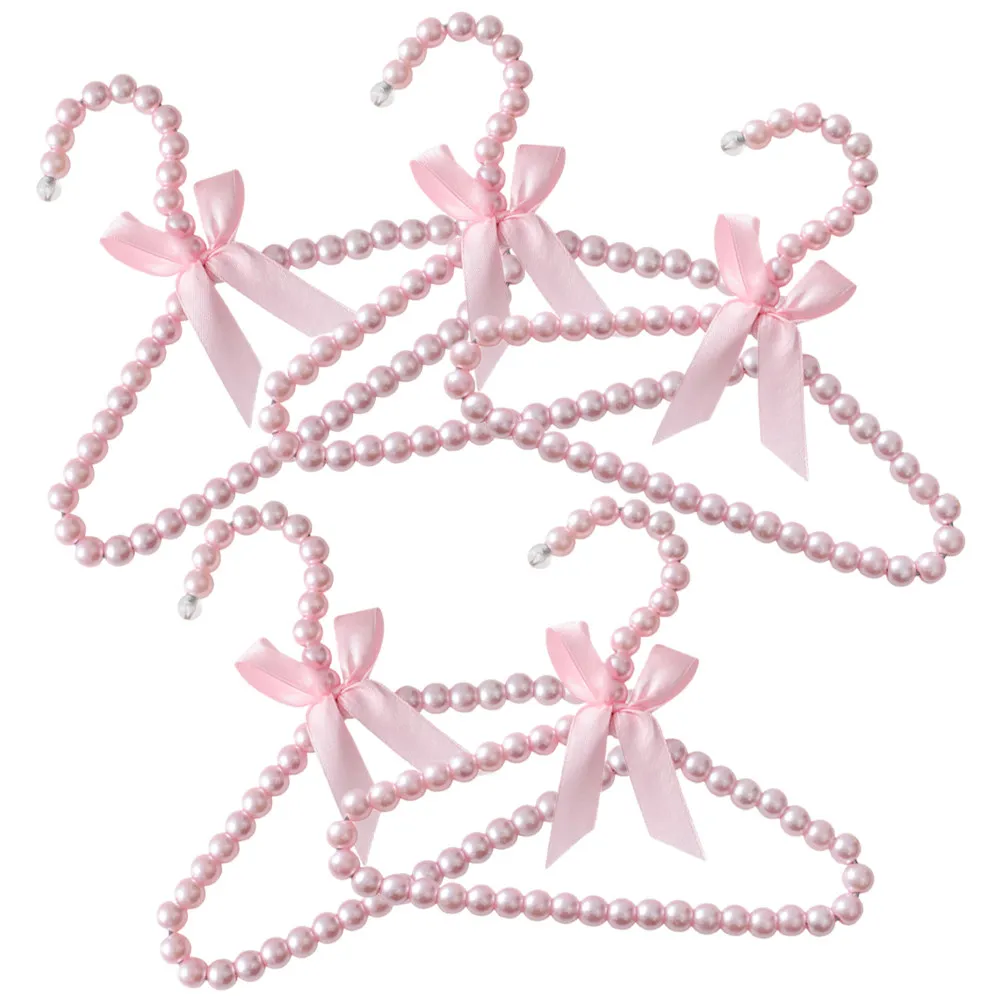 5Pcs Multi-Use Pearl Hangers for Pet Clothes Premium Material Anti-Skid Decorative Coat Shape Protector