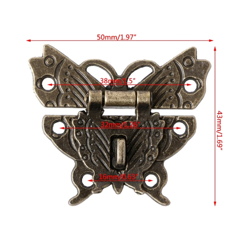 Retro Vintage para mariposa para pestillo joyero madera para caja almohadilla bloqueo Dropsale
