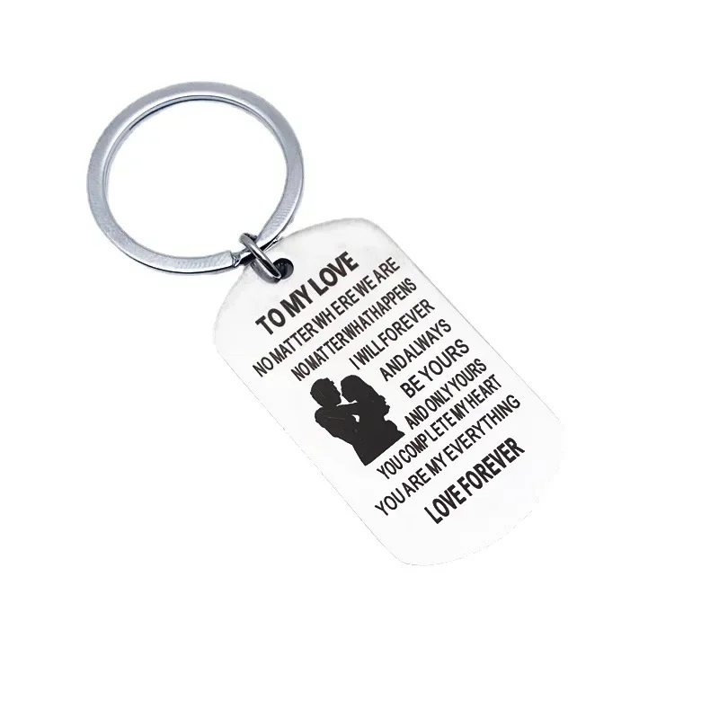 Cute Valentine Gifts Keychain Pendant Couple Lover Husband Wife Key Chain Keyring TO MY LOVE NO MATTER WHERE WE ARE