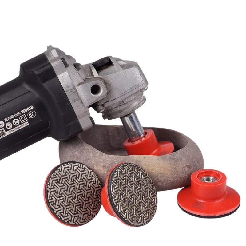 4 Stück 2 Zoll 50mm Galvanisierte Diamant-Polierpads mit M10/M14 Gewinde, Schleif- und Polierscheiben für Fliesen, Glas, Beton, Metall – Detail 5