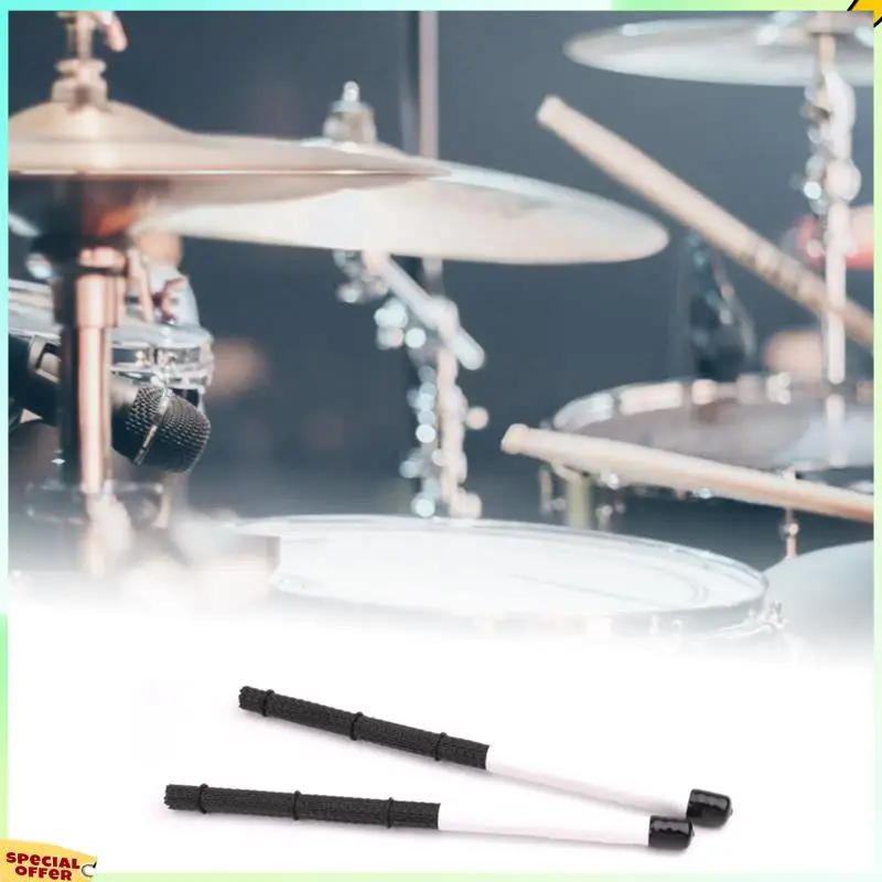 

TURE 2Pcs Cajon Brush Telescoping Drum Brushes Nylon Sticks Percussion For Jazz Stick Drum Musical