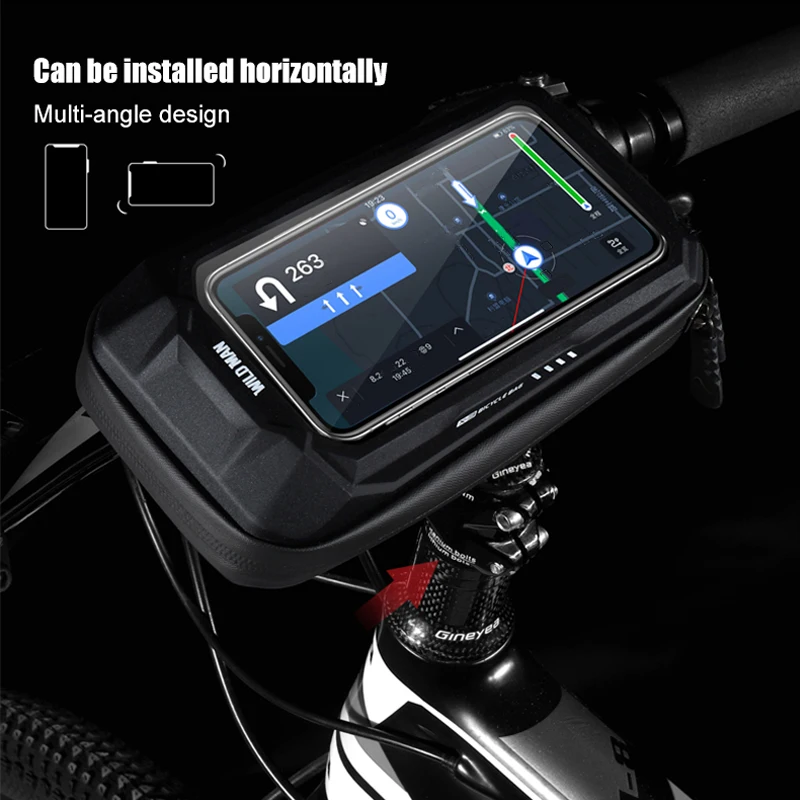 WILD MAN X3 Bicycle Bag EVA Hard Shell Waterproof Touch Screen High Capacity Road Bike Mountain Bike Anti-vibration Accessories