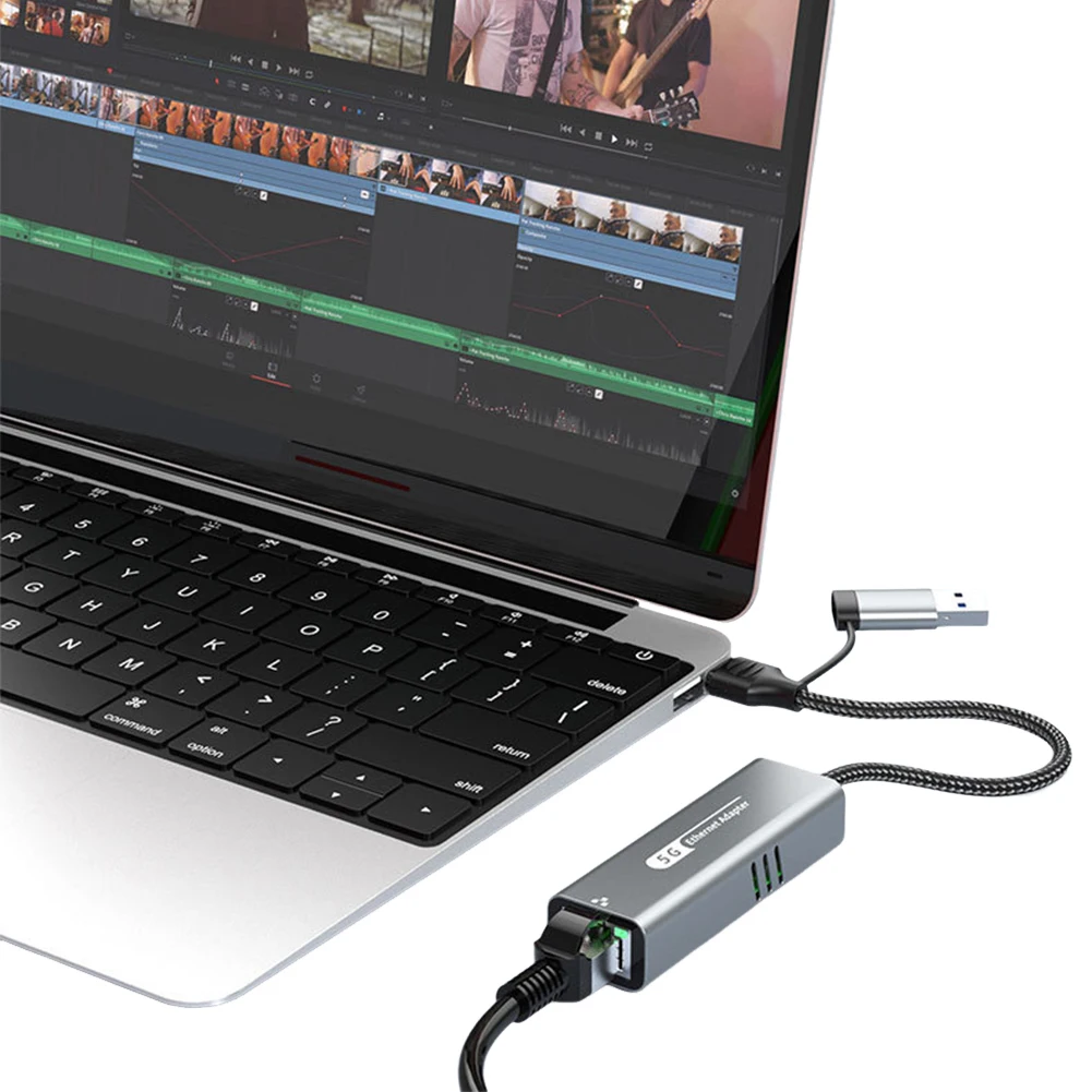 

USB/Type C To Ethernet Adapter 5000Mbps USB C To Ethernet Adapter RJ45 To Type C Ethernet Converter for Windows 10/11 & Mac OS