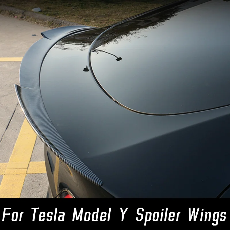 

For 2020 21 22 23 Tesla Model Y Car Rear Trunk Lid Lip Body Kit Spoiler Wings Sport Styling Carbon Tuning Exterior Accessories