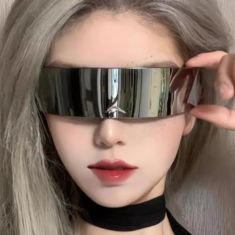 39BD Futuristic Eyeglasses Rimless Futuristic Glasses Fancy Dress Costume Accessories