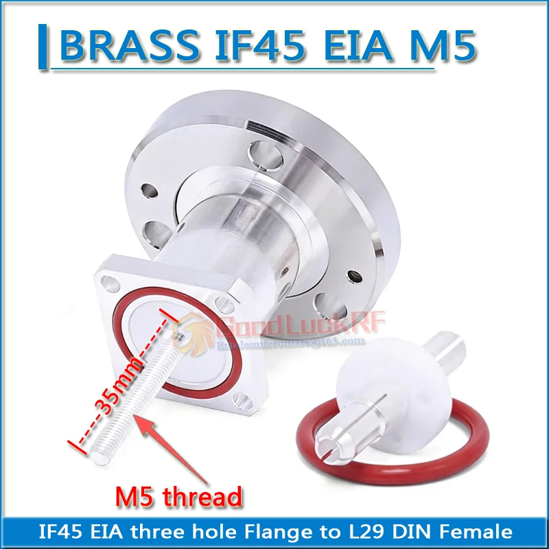

IF45 EIA7/8 four 4 hole Flange 32 * 32mm Fixed M5 thread through-wall length 35MM RF Connector Adapter