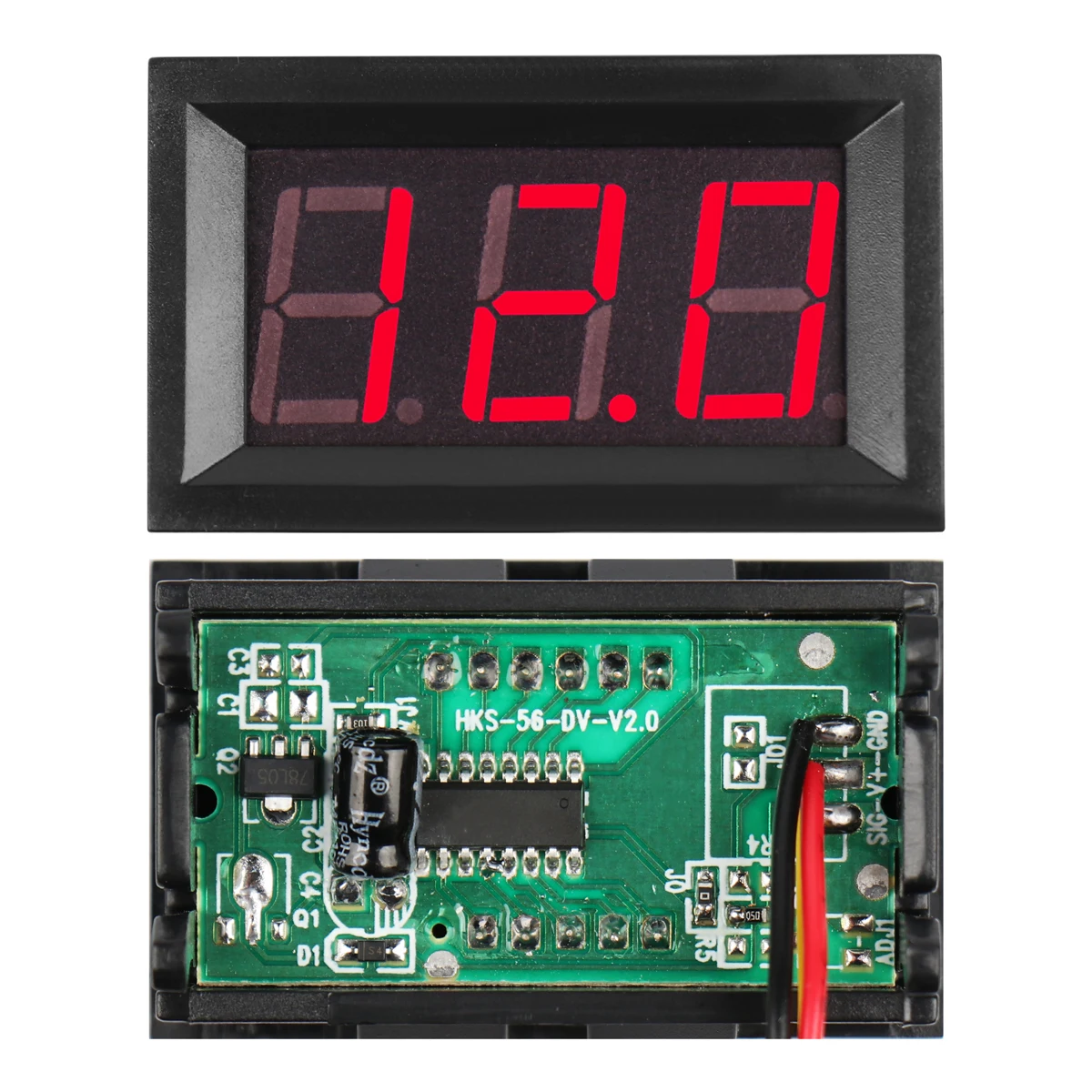 0.56 "LED الفولتميتر الرقمي DC5V-120V 3 سلك الجهد متر مقياس فاحص لتقوم بها بنفسك مع عكس حماية قطبية فاحص صغير