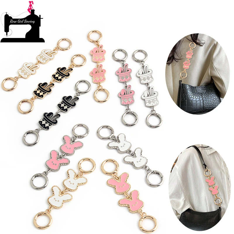 2/5/20PCS 13CM/14.5CM Rabbit/Hat Shape Crossbody Bag Extended Chain For Charm Shoulder Strap Underarm Replacement Accessories