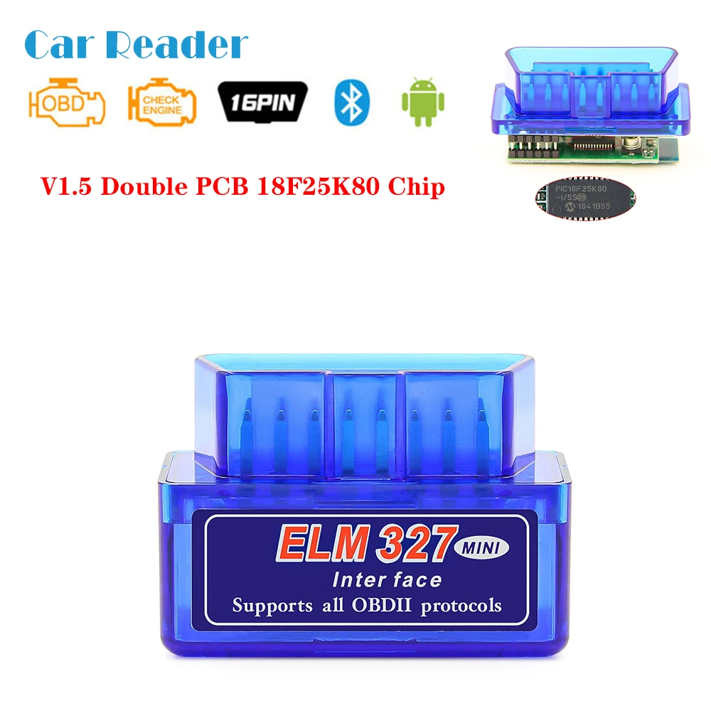 Mini ELM327 V1.5 Bl… - image