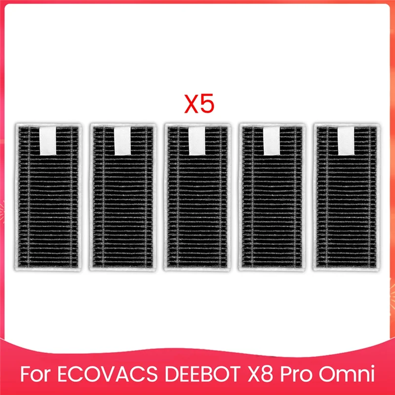 مرشحات HEPA لـ ECOVACS DEEBOT X8 Pro Omni Robot Vacuum Filter Kit، قطع الغيار، مجموعة ملحقات المرشحات