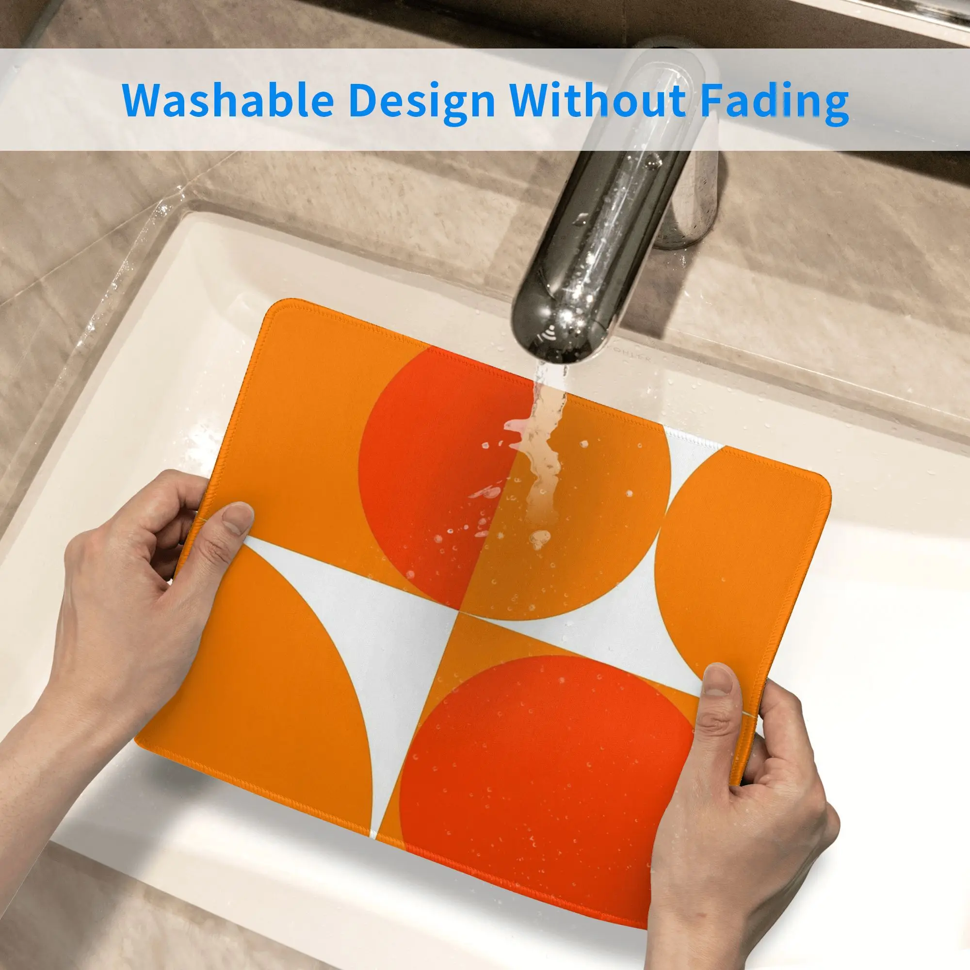 برتقالي Bauhau ماوس الوسادة الكمبيوتر لوحة المفاتيح ماوس حصيرة ألعاب الكمبيوتر المحمول مكتب حصيرة مكتب الملحقات الجدول الحصير