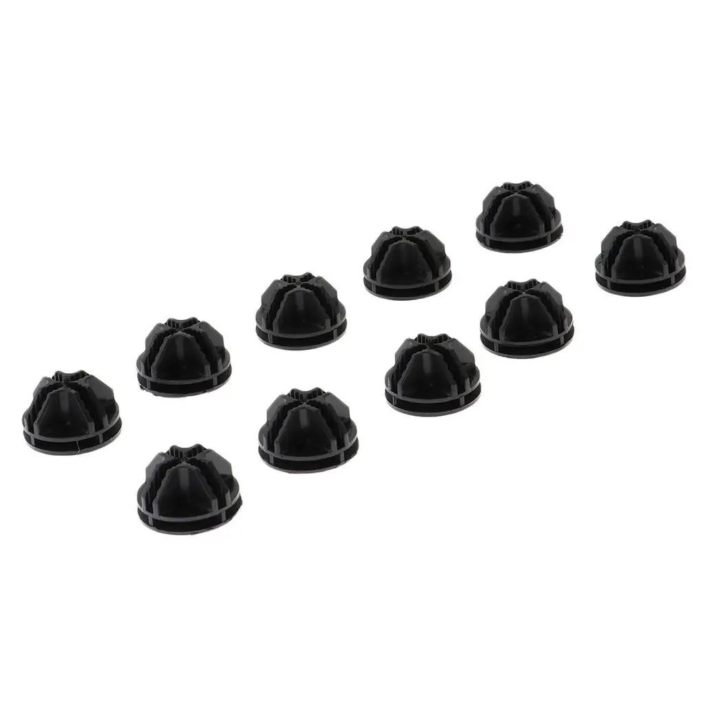 Black Plastic Grid Connectors with Reinforced Cross Design for Wire Storage Cube Assembly and Wardrobe Organization