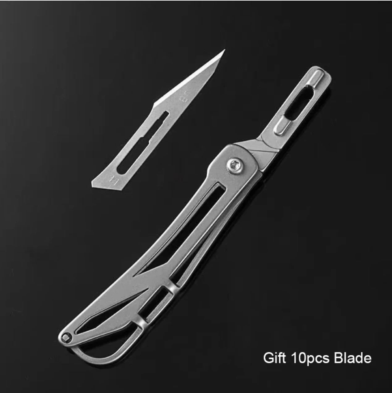 Imagem -06 - Folding Knife Keychain G10 Liga de Titânio Canivete Ferramenta de Auto-defesa Cirúrgica Lâmina Substituível Blad No.11 Aço Inoxidável